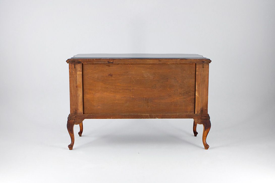 Foto George III Style Mahogany Serpentine Antique Chest of Drawers with golden Mirror h218x144x57