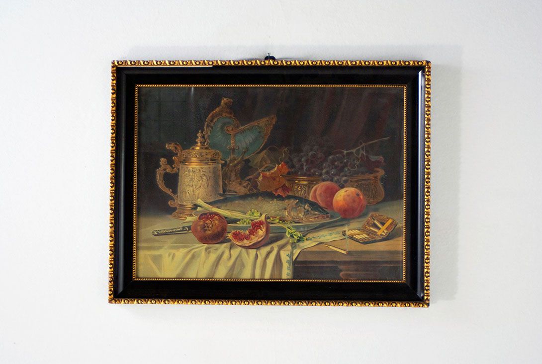 Foto Print of a Still Life with Pomegranate and Fish h64x84 28D6