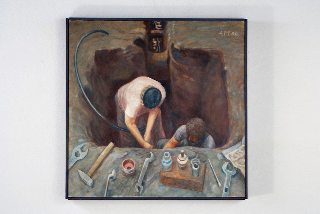 Foto Realistic Socialism Oil on Canvas &#8220;Workshop&#8221; 1980 4A5