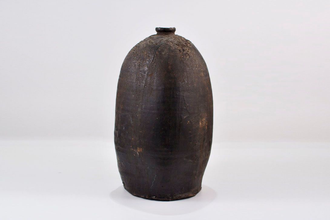 Foto Oval Balloon Shaped Ceramic Vase, Brown A7