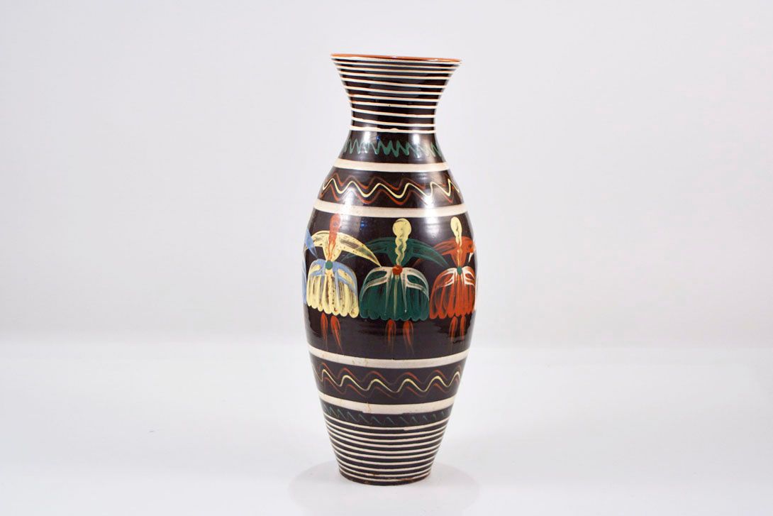Foto Czech Ceramic Vase, Folklore Style h48 A7