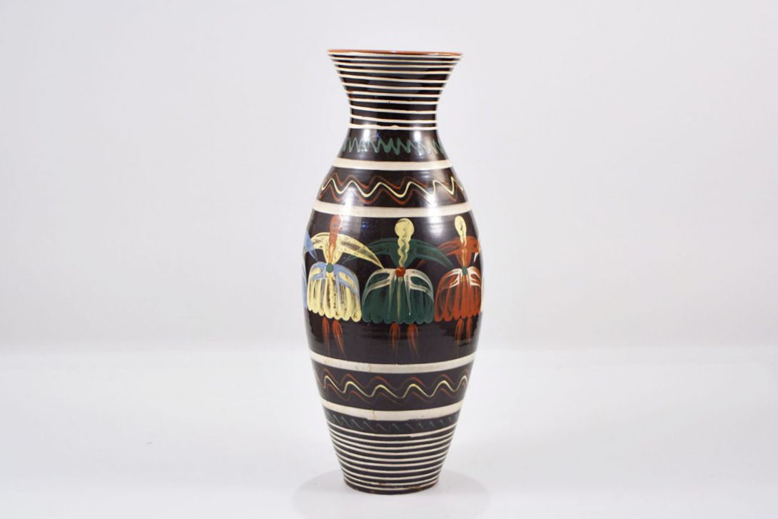 Foto Czech Ceramic Vase, Folklore Style h48 A7