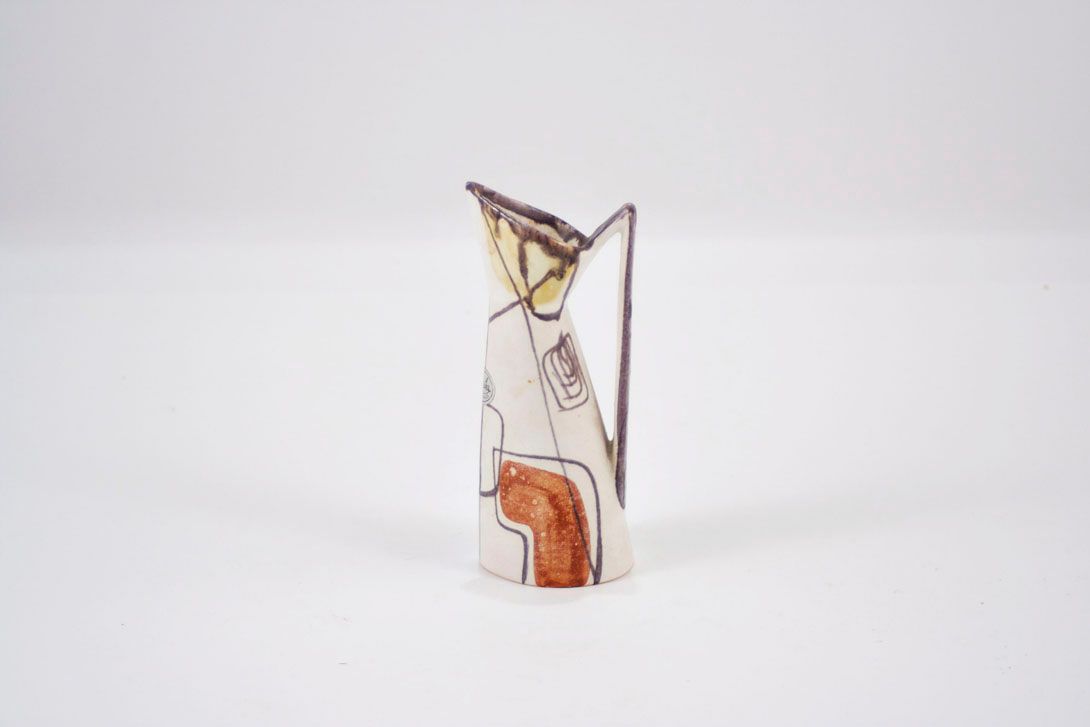 Foto Ceramic Jug Vase, White/Beige/Brown h15 B5