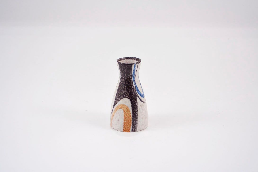 Foto Speckled Small Ceramic Vase, Black/White/Beige h11 A5
