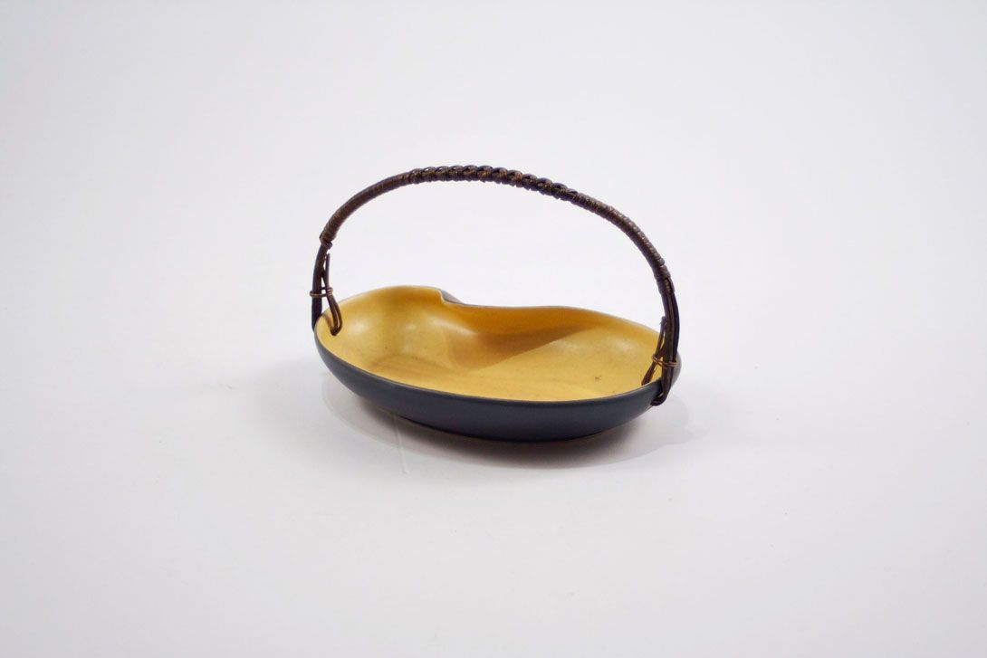 Foto Black/Yellow Ceramic Bowl With Handle