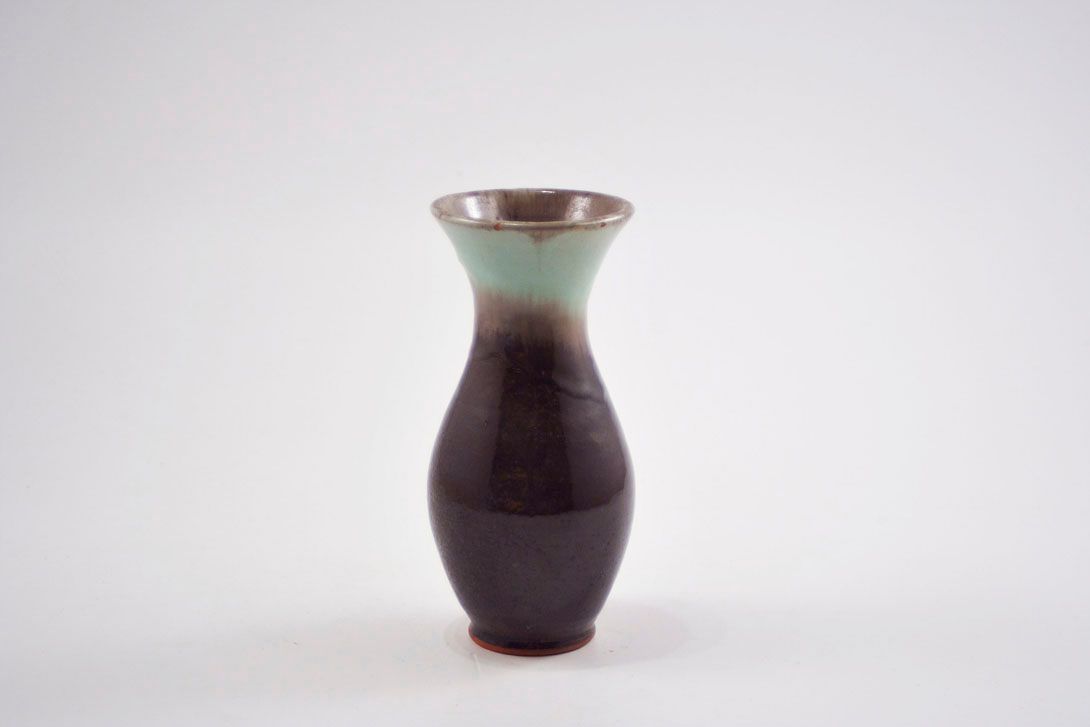 Foto Ceramic Vase, Green-Brown Gradient h17 D5