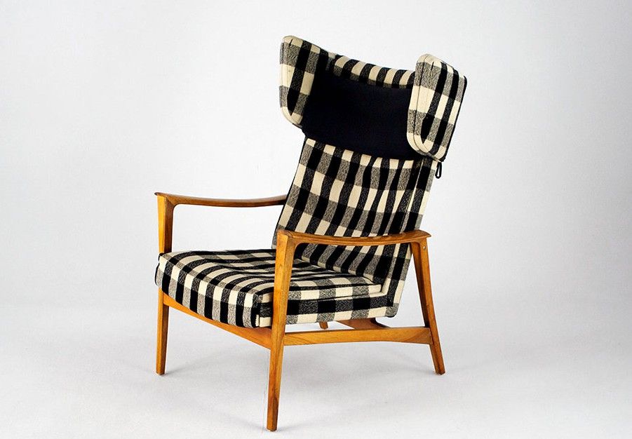 Foto Midcentury Armchair Checkered