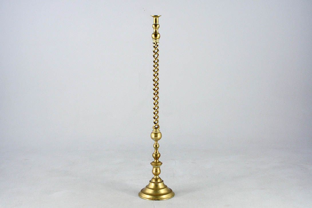 Foto High Brass Candle Holder, Double Helix And Bulbs, H120x23