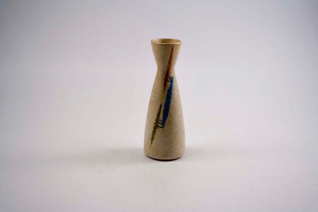 Foto 50&#8217;s ceramic Table Vase, Beige &#038; Multicoloured Decor h20 B6