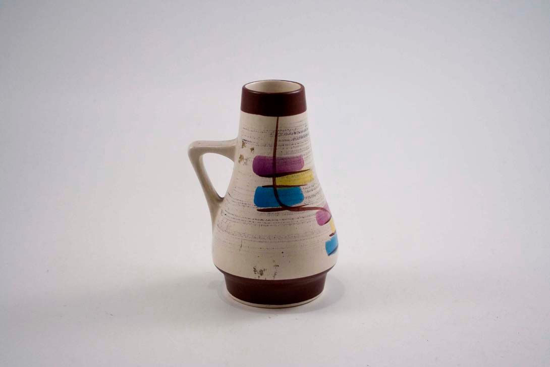 Foto Ceramic Table Vase with Handle, Brown/Multicoloured h12 A6