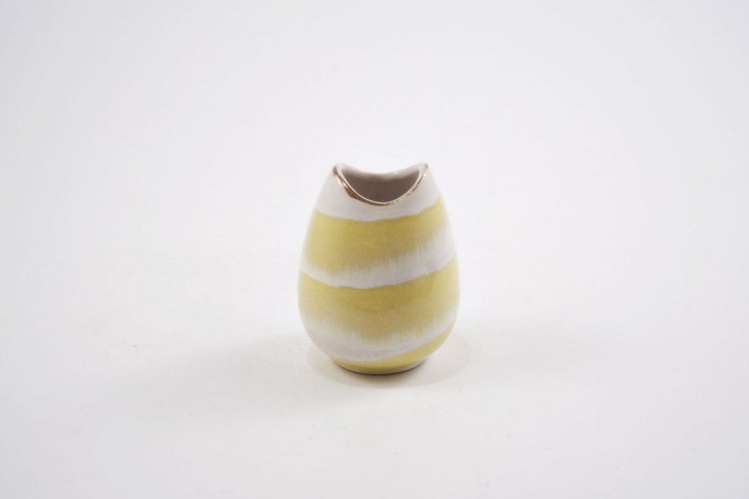 Foto Small Ceramic Vase, Yellow/White h9 A6