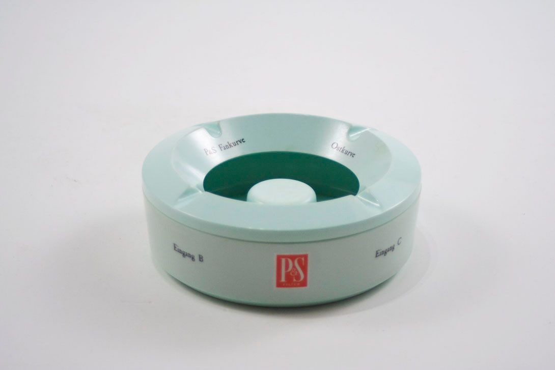 Foto Ashtray, PS Label, Round, Plastic, Pale Mint Colour