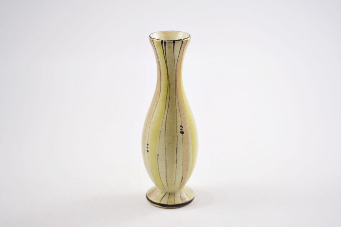 Foto Ceramic Vase, Striped, Beige/Yellow/White h21 A4