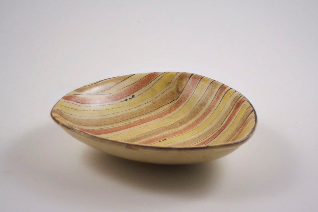 Foto Ceramic Bowl, Beige/Yellow/Brown Stripes, 1963