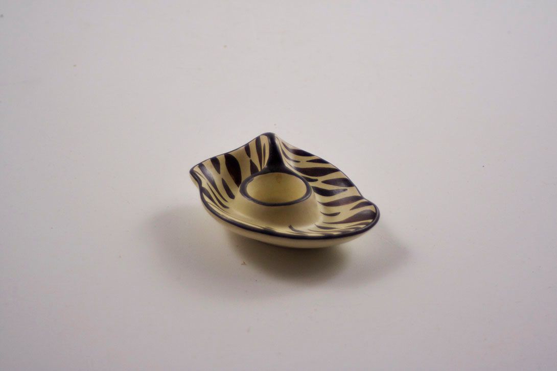 Foto 50&#8217;s Ceramic Candle Holder, Zebra-like Pattern