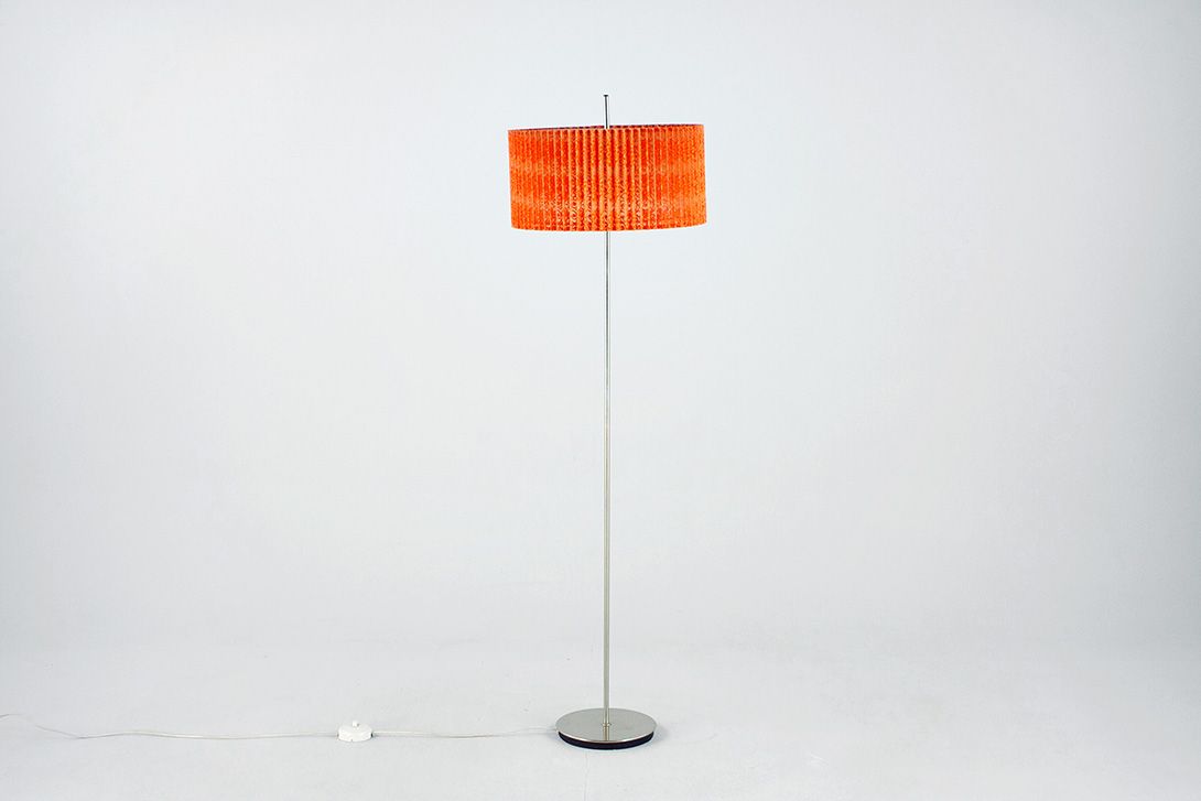 Foto Orange Plissée Floor Lamp h142