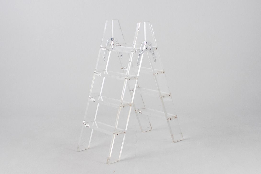 Foto Transparent Ladder, Acrylic Glass, Office Accessoire h100x40x77