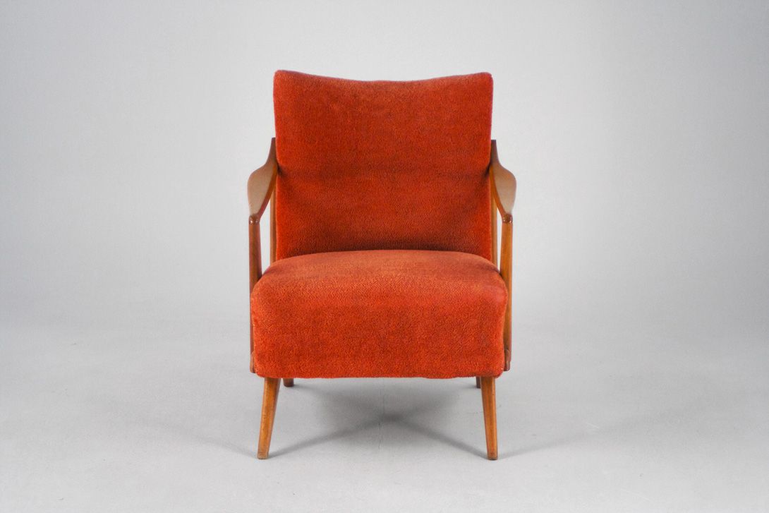 Foto Armchair Rusty Sheepwool Light Wood 1956 h80
