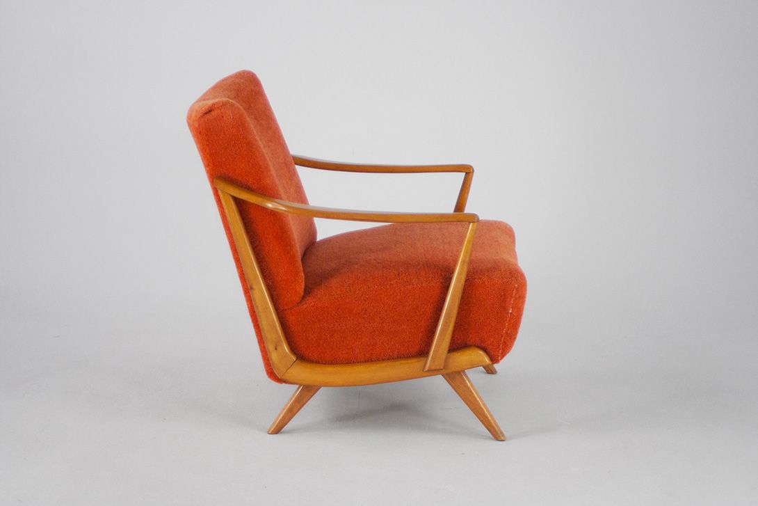 Foto Armchair Rusty Sheepwool Light Wood 1956 h80