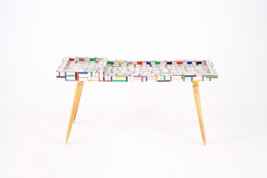 Foto Flower Table Colorful Mosaic h50x100x35