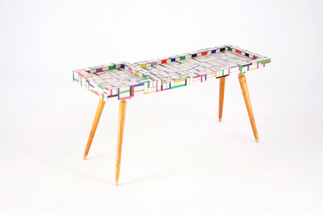 Foto Flower Table Colorful Mosaic h50x100x35