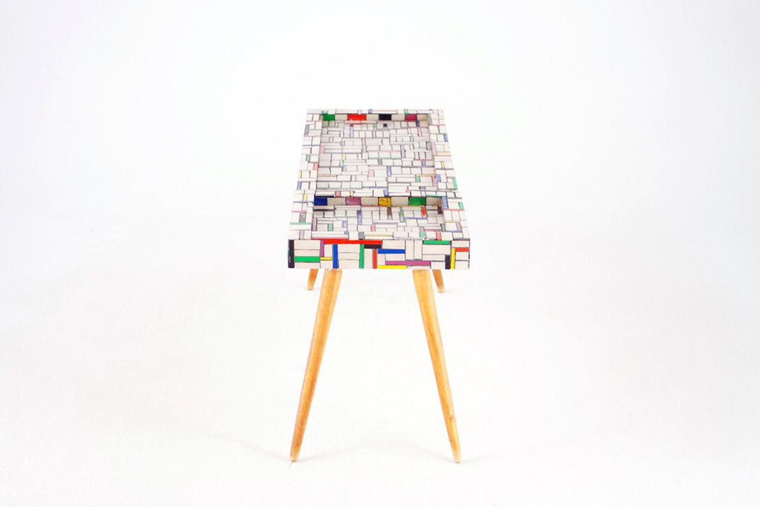 Foto Flower Table Colorful Mosaic h50x100x35