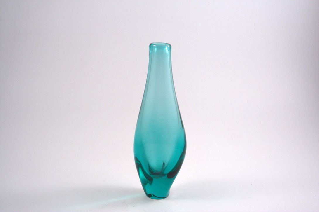 Foto Transparent Blue Glass Vase h26