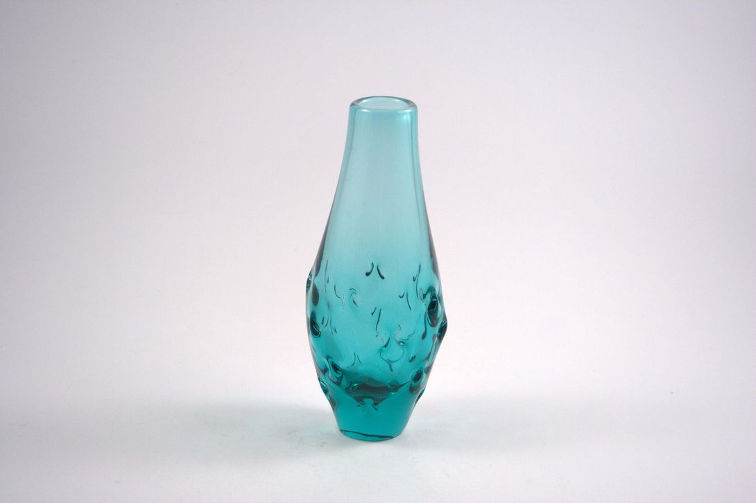 Foto Transparent Blue Glass Vase h26
