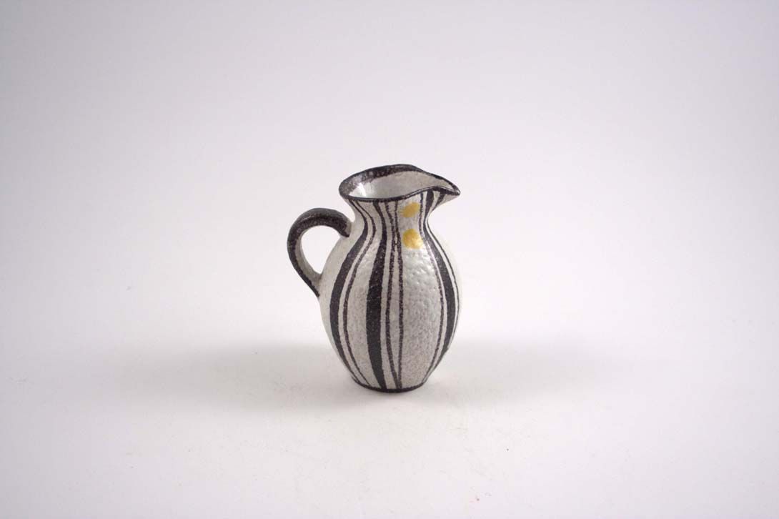 Foto Little Ceramic Vase Jug Black Stripes h10 B5