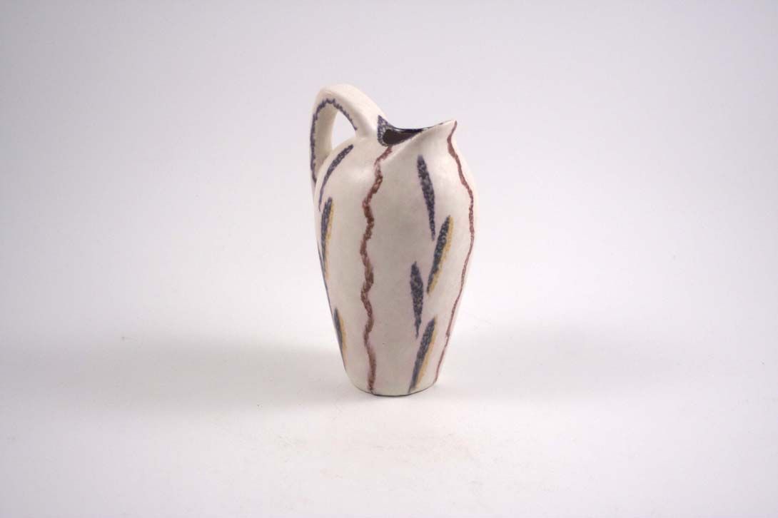 Foto White Ceramic Vase Jug Blue Pattern h13 A6