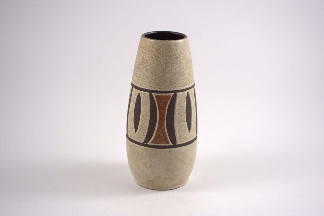 Foto Ceramic Table Vase Brown Pattern h21 B5
