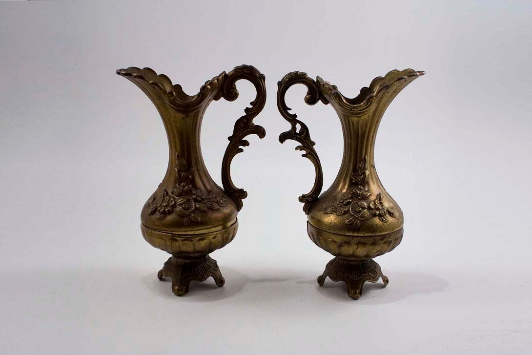 Foto Brass Amphora Vases French Historism 1885 h30