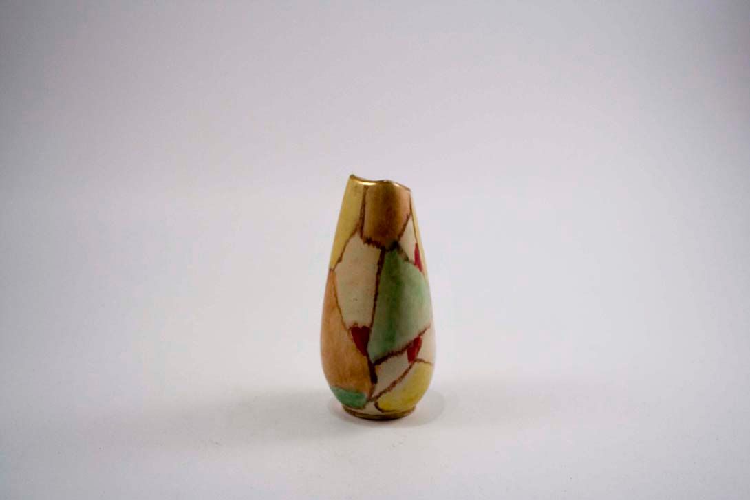 Foto Ceramic Table Vase, Multicolored Cracked Style h19 B5