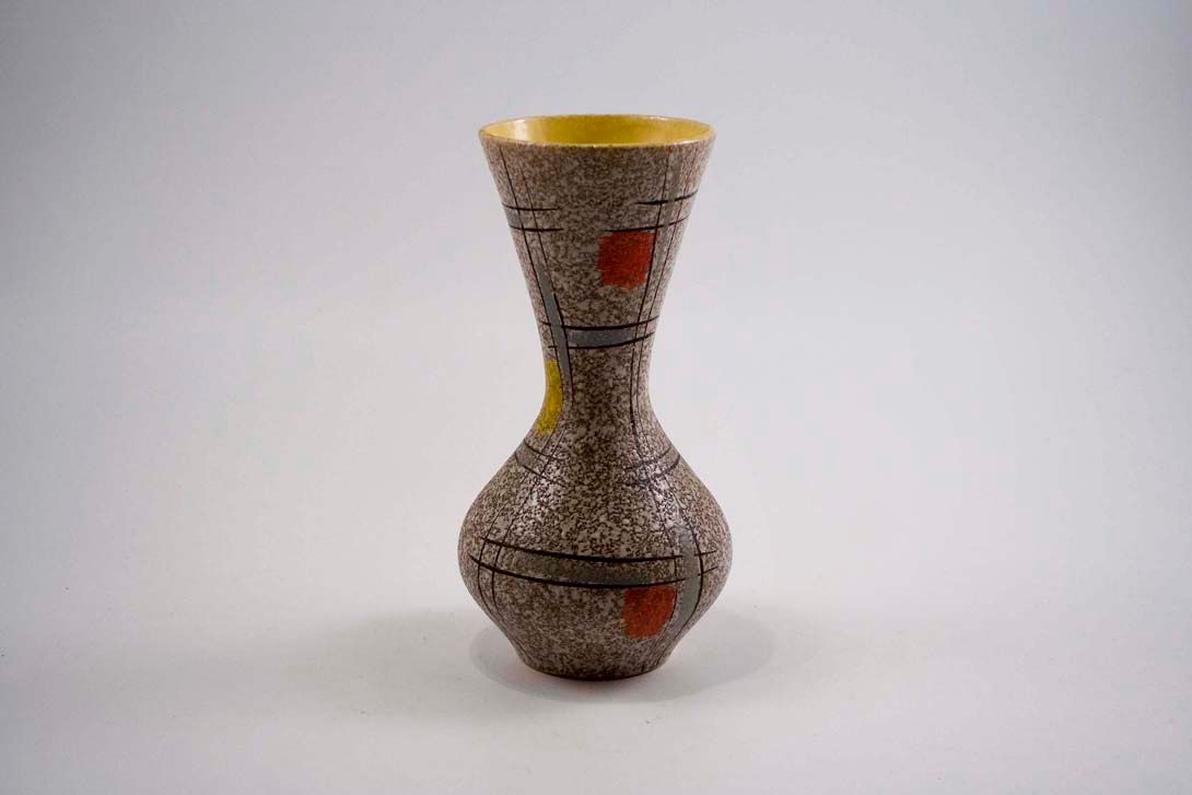 Foto Ceramic Table Vase, Yellow, Red Stains h24 B5