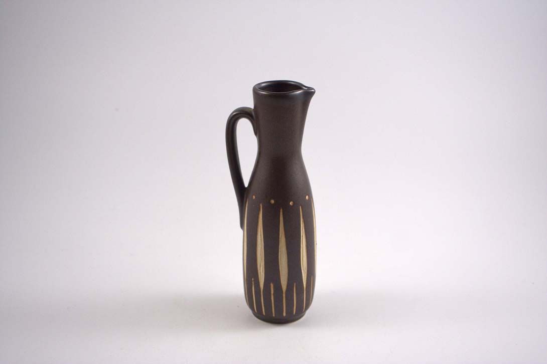 Foto Ceramic Table Vase Jug, Brown, Leaf Pattern B4