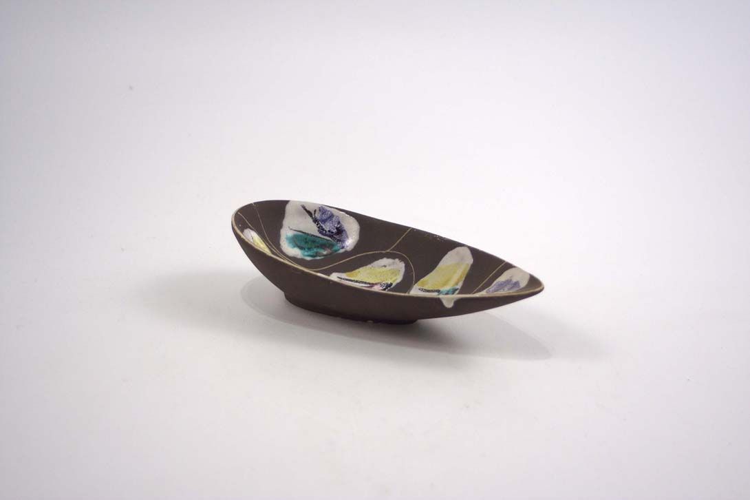 Foto Ceramic Bowl Brown Leaf Decor
