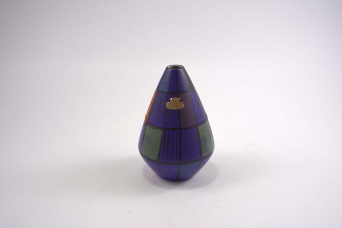 Foto Ceramic Vase Blue, Green Red Rectangle h17 B6