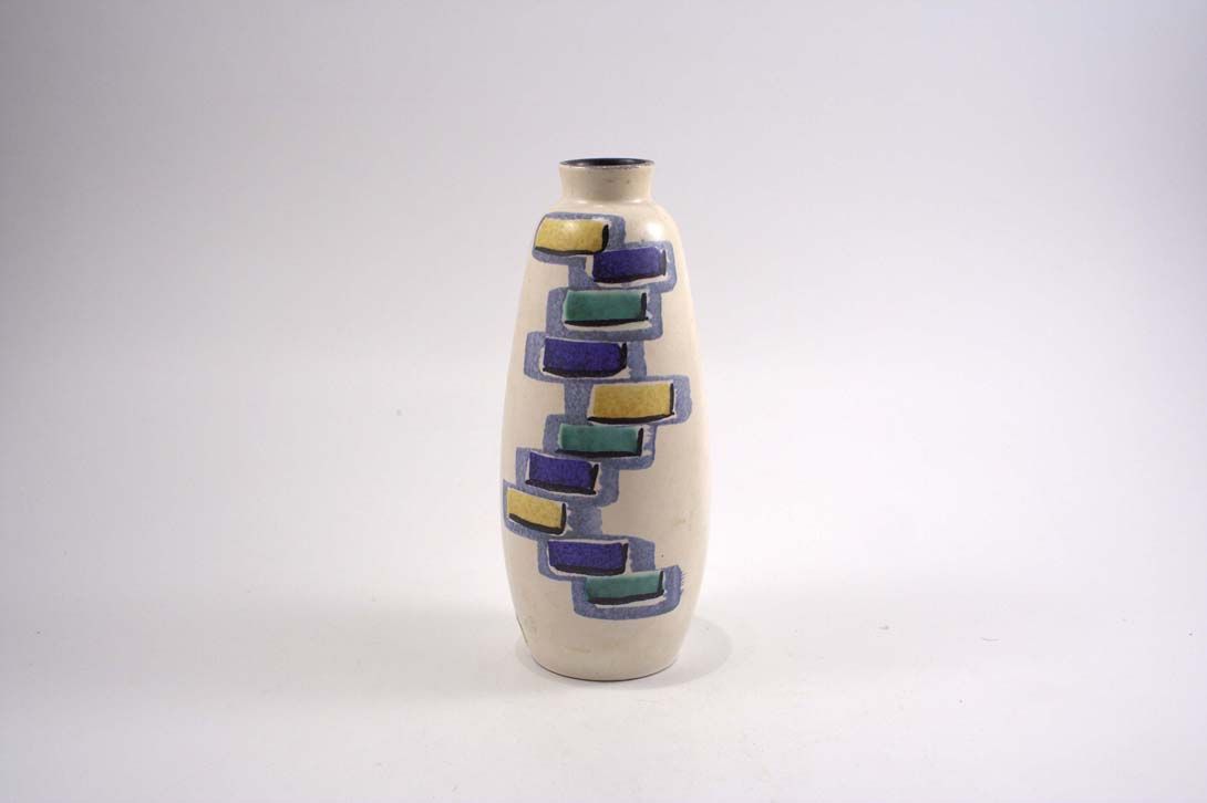 Foto Ceramic Table Vase, Blue Green Yellow Bricks B5
