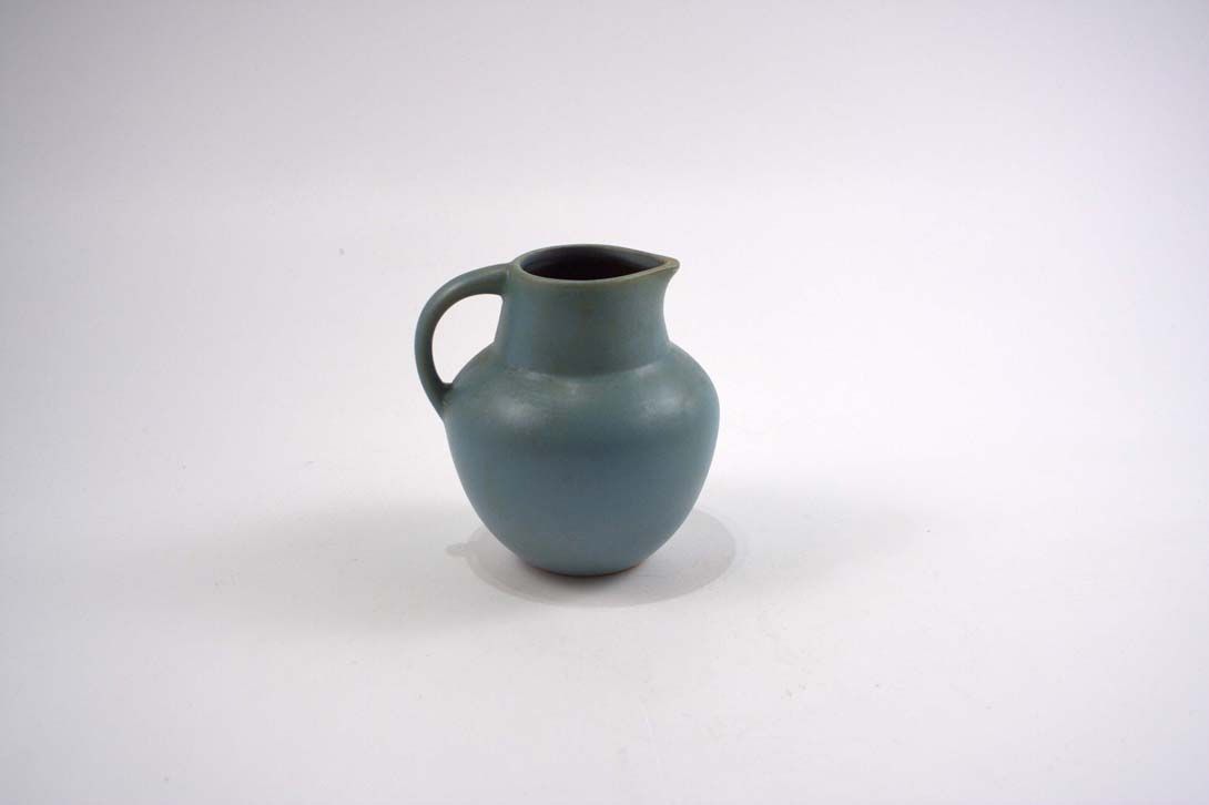 Foto Small Ceramic Table Vase Handle Blue h13 B5