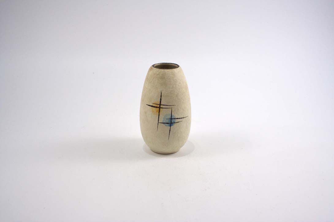 Foto Ceramic Table Vase Black Lines Dots h18 B6