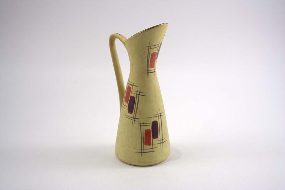 Foto Ceramic Table Vase Jug Red Purple Spots Golden Top h23 A4