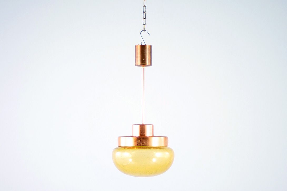 Foto Glass Pendant Lamp Copper ø30