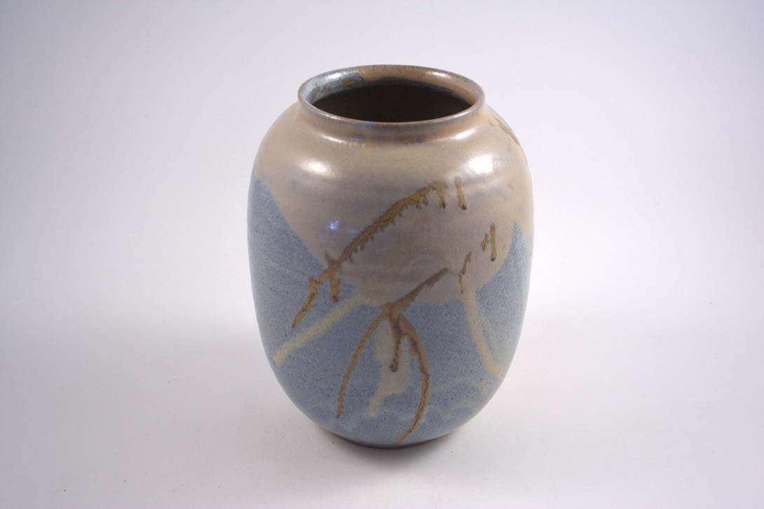 Foto Ceramic Table Vase Pale Blue Beige h25 C5