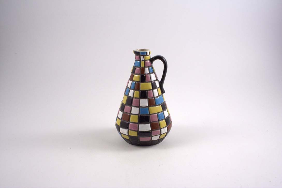 Foto Ceramic Jug, Mosaic Style, Multicolored