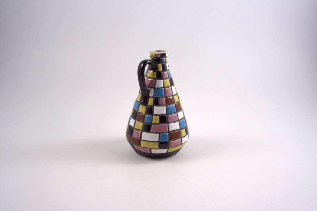 Foto Ceramic Jug, Mosaic Style, Multicolored