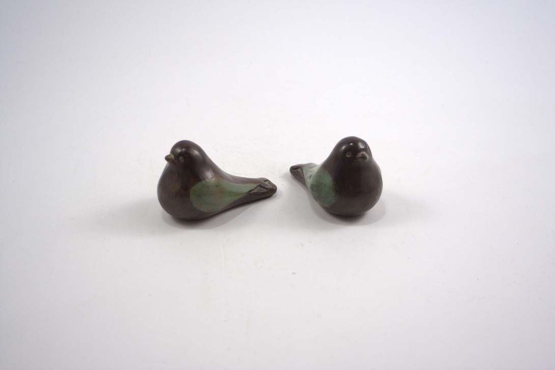 Foto Lovely Bird Pair Ceramic Sculptures Holstein 1969
