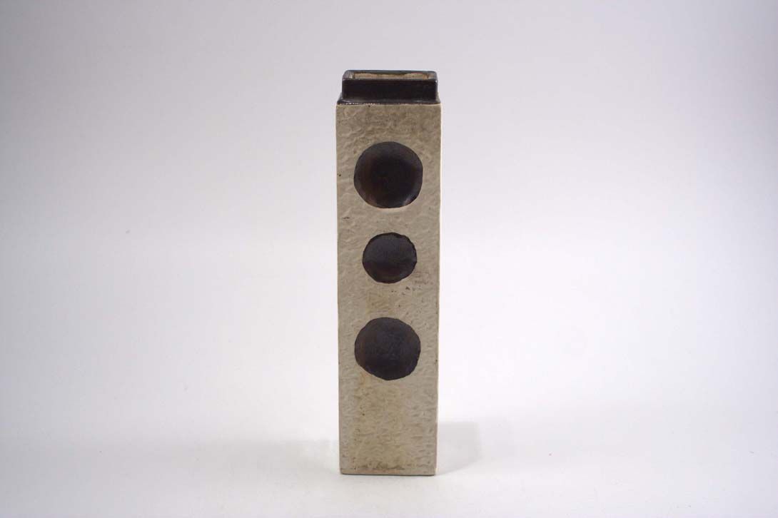 Foto Ceramic Ethno Vase Brown Dots Bohemia 1974 h30 D6