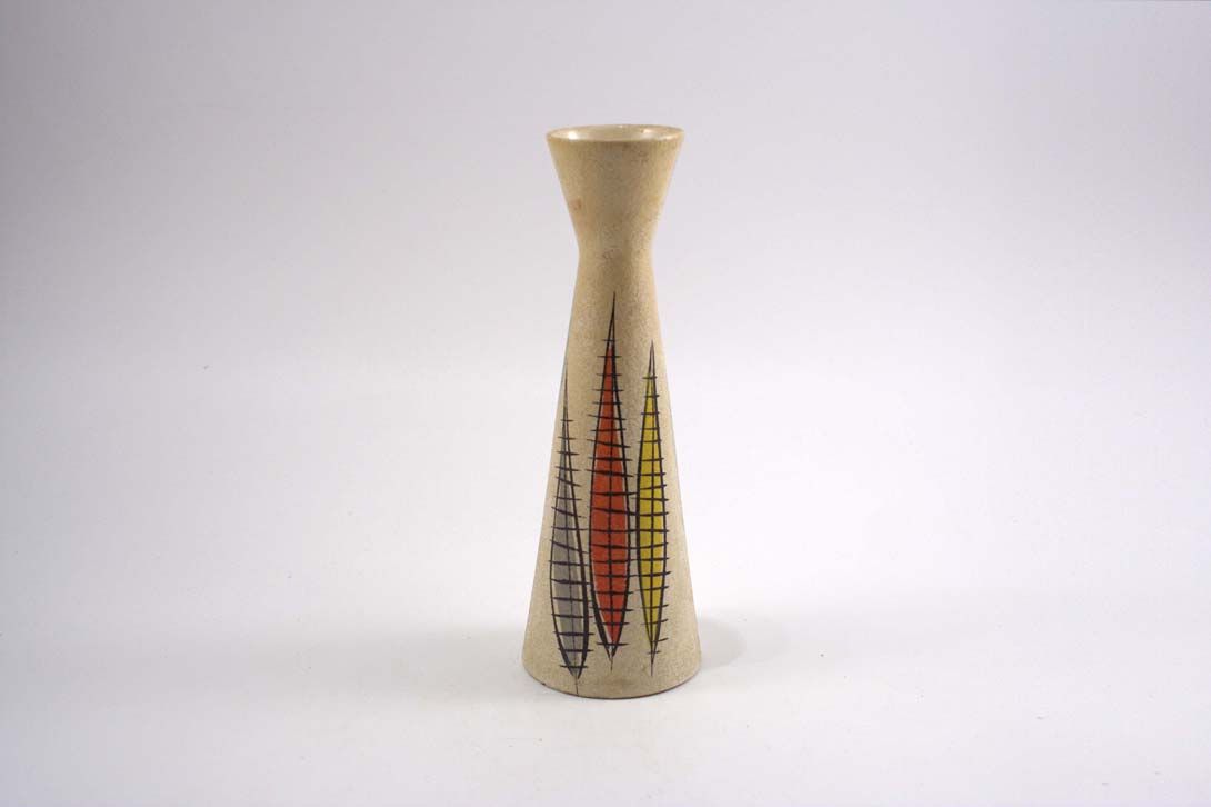 Foto Ceramic Table Vase White Leaf Decor h17 A4