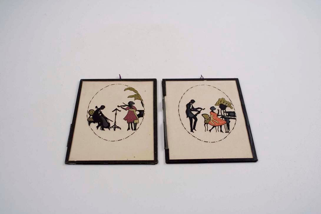 Foto Reverse Glass Paintings Duett 1921/1922 15x10cm 11A6 / 11A7