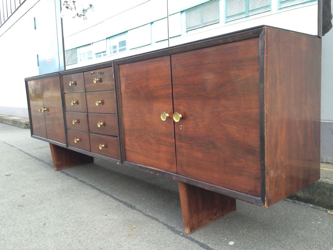 Foto Huge Midcentury Sideboard with Mirror and Chandeliers Italy 1955 w300 *N